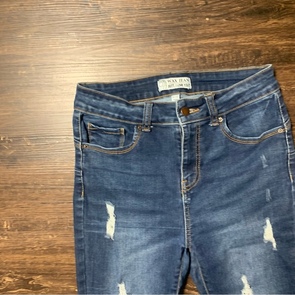 Wax Jeans Sustainable Denim Distressed Rips Woman’s Size 5/27 - Picture 3 of 5